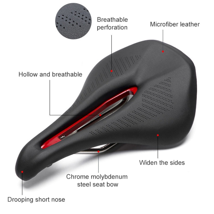 PROMEND SD-576 Nylon Fiber Triathlon Bicycle Saddle, SD-576 / Black, SD-576 / Black Red