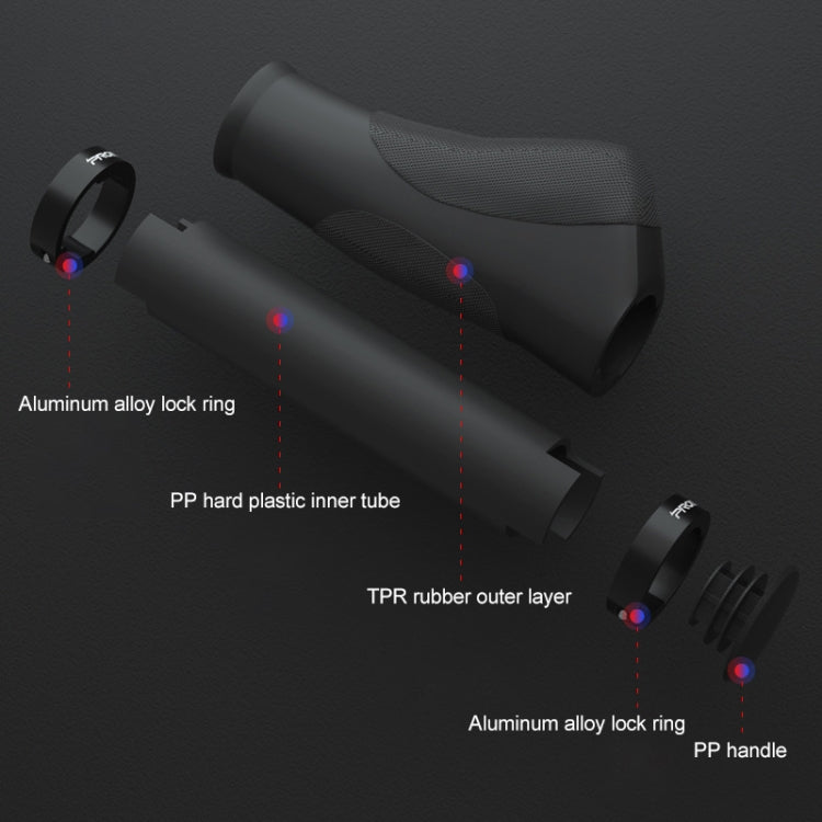 PROMEND GR-506 1 Pair Rubber Ergonomic Ball Bicycle Grip Cover (90mm+130mm), GR-506 90mm+130mm