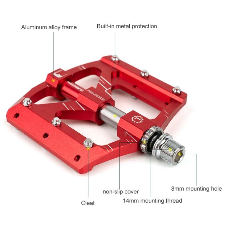 PROMEND PD-M88 1 Pair Mountain Bicycle Aluminum Alloy 3-Bearings Pedals, PD-M88