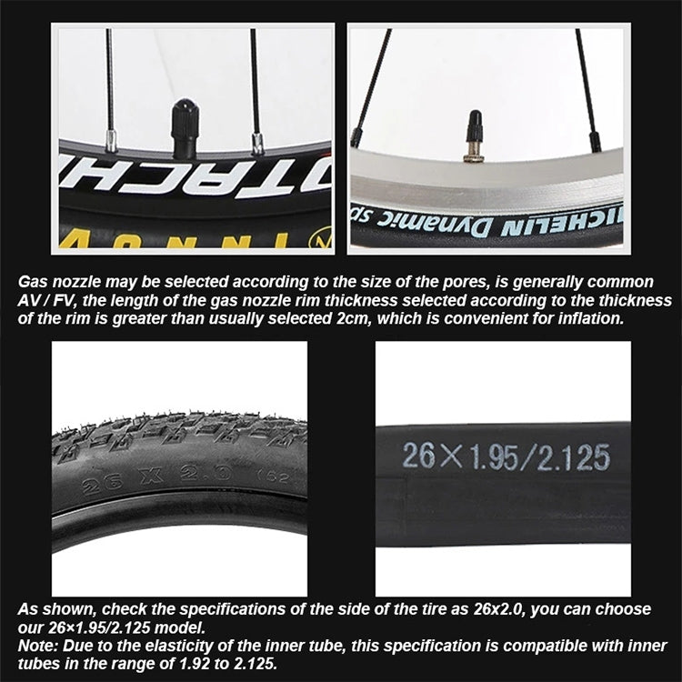 PROMEND 26 x 2.125 AV48 Mountain Bike Butyl Pneumatic Inner Tube, 26 x 2.125 AV48