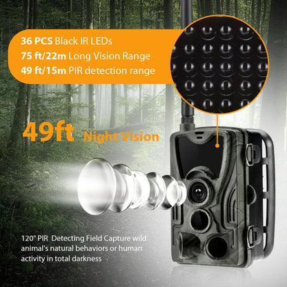 HC801LTE 4G EU Version Waterproof IP65 IR Night Vision Security 16MP Hunting Trail Camera, 120 Degree Angle, HC801LTE EU Version