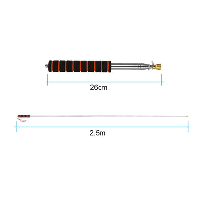 2M 11 Knots Telescopic Stainless Steel Sponge Golden Head Teaching Stick Guide Signal Flag, 2M 11 Knots