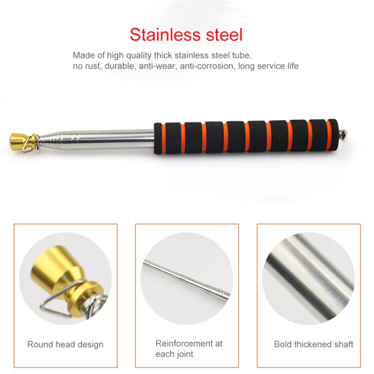 2M 11 Knots Telescopic Stainless Steel Sponge Golden Head Teaching Stick Guide Signal Flag, 2M 11 Knots