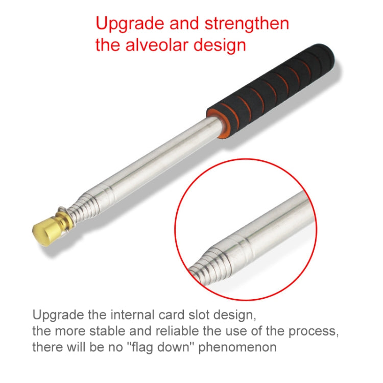 2M 11 Knots Telescopic Stainless Steel Sponge Golden Head Teaching Stick Guide Signal Flag, 2M 11 Knots