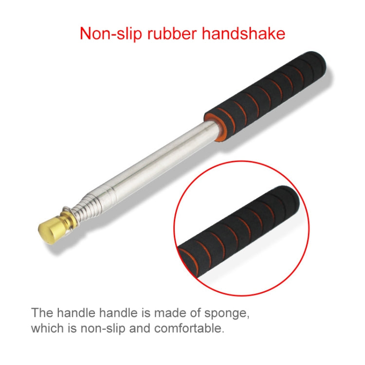 2M 11 Knots Telescopic Stainless Steel Sponge Golden Head Teaching Stick Guide Signal Flag, 2M 11 Knots