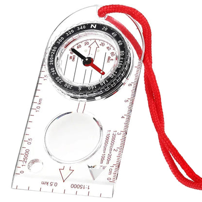 2pcs Nisa SD482 Outdoor Compass Map Scale with Magnifying Glass Multifunction, SD482