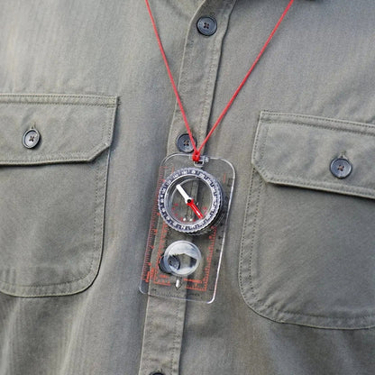 2pcs Nisa SD482 Outdoor Compass Map Scale with Magnifying Glass Multifunction, SD482