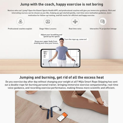 Original Xiaomi Mijia Smart Training Skipping Rope Dual Mode Supports Sports APP, XMSR-P803