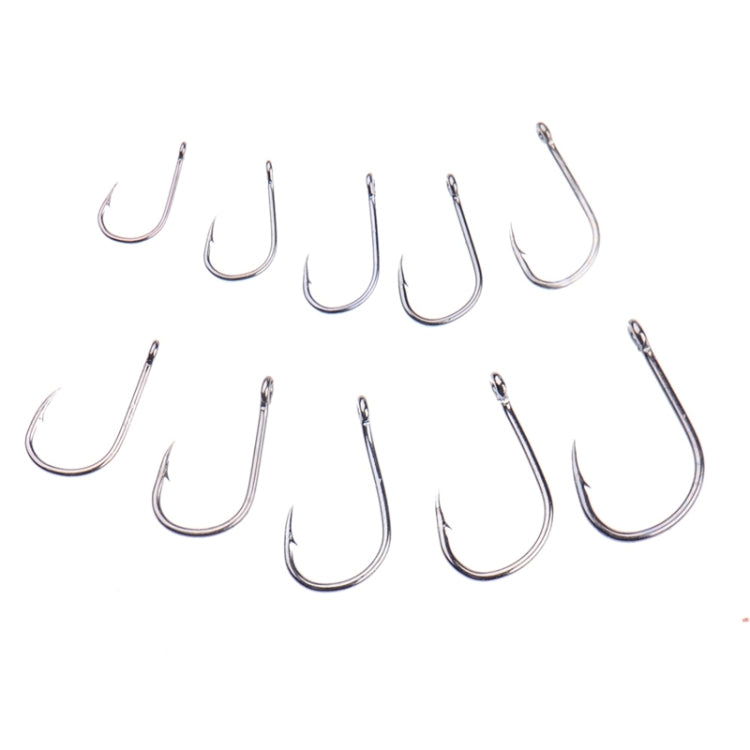 500 PCS Mixed Size Fish Barbed Hook Fishing Hooks with Hole, 6-15 # with Hole