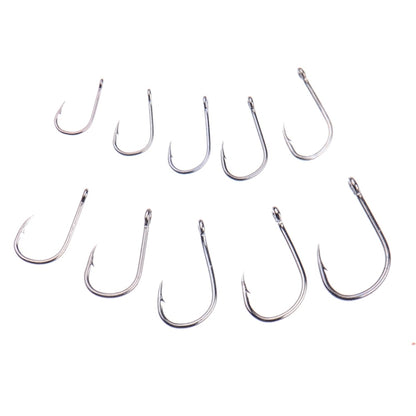 500 PCS Mixed Size Fish Barbed Hook Fishing Hooks with Hole, 6-15 # with Hole