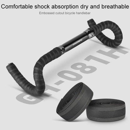 PROMEND GR-081H 1 Pair Embossed Hollow Antiskid Bicycle Grips Tape, 200x3cm Black