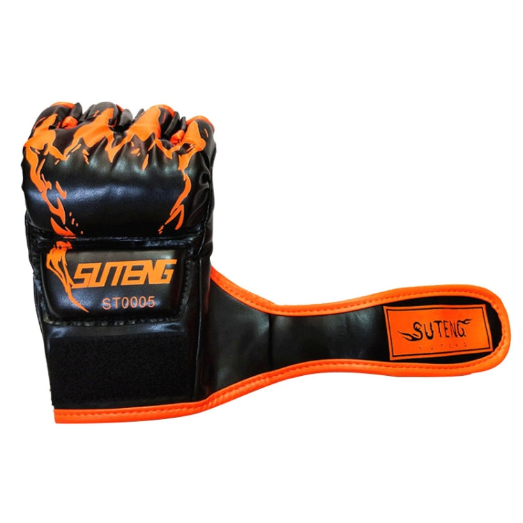 SUTENG Half Fingers Training Boxing Gloves for Adults, Half Fingers Orange, Half Fingers Green, Half Fingers Red
