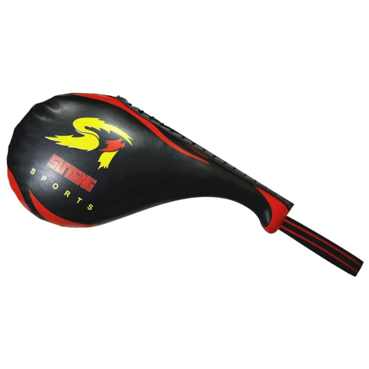SUTENG PU Leather Boxing Double Leaf Target Chicken Leg Shape Trainer for Adults, Boxing Target Black, Boxing Target Blue, Boxing Target Red