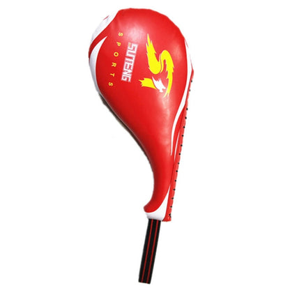 SUTENG PU Leather Boxing Double Leaf Target Chicken Leg Shape Trainer for Adults, Boxing Target Black, Boxing Target Blue, Boxing Target Red