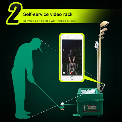 PGM Golf Ball Dispenser Automatic Tee Up Machine with Club Rack, Size: 62x32x32cm, 62x32x32cm Grey, 62x32x32cm Green