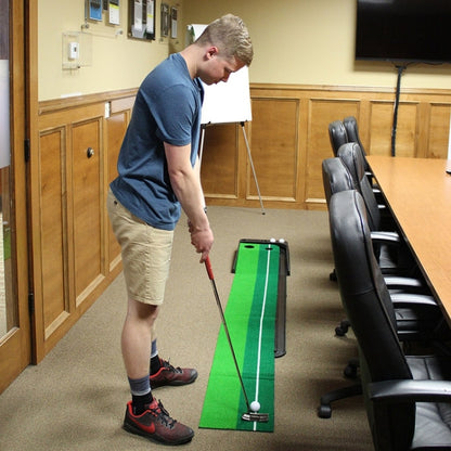 PGM Golf Mini Putting Mat Push Rod Trainer 2.5m, without Auto Ball Return Fairway, 2m, without Auto Ball Return Fairway