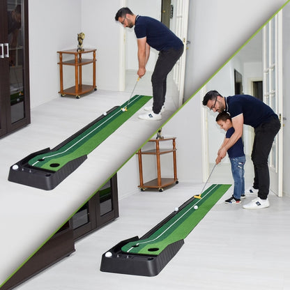 PGM Golf Mini Putting Mat Push Rod Trainer 3m, without Auto Ball Return Fairway, 3m, without Auto Ball Return Fairway