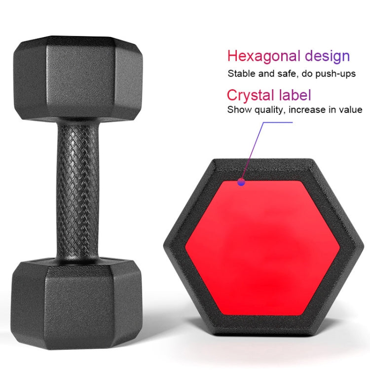 15KG A Pair Household Glue Fitness Hexagon Dumbbells, 15KG