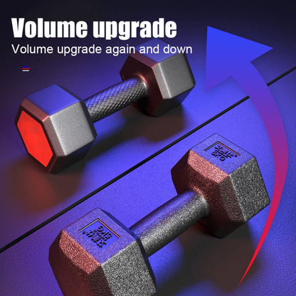 15KG A Pair Household Glue Fitness Hexagon Dumbbells, 15KG