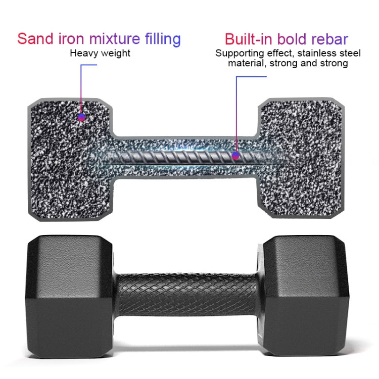 15KG A Pair Red Seal Household Glue Fitness Hexagon Dumbbells, 15KG
