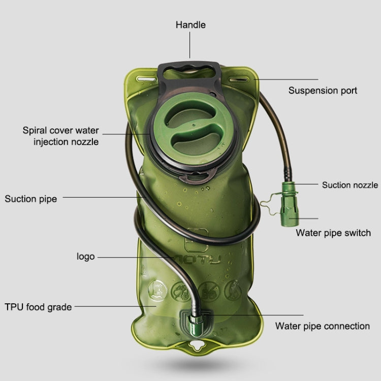 AOTU AT6602 2L TPU Outdoor Sports Drinking Water Bag, AOTU AT6602 2L