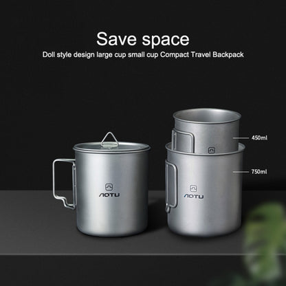 AOTU AT6652-1 Outdoor Portable Titanium Cup 750ml
