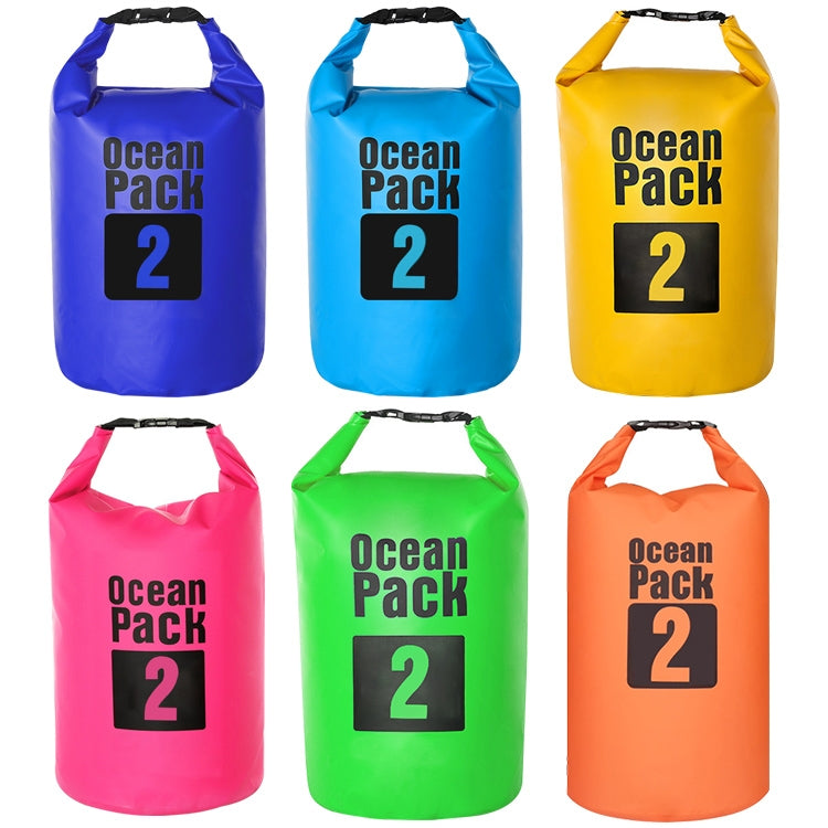 Outdoor Waterproof Bag Dry Sack PVC Barrel Bag, Capacity: 2L, Capacity: 2L (Yellow), Capacity: 2L (Dark Blue), Capacity: 2L (Orange), Capacity: 2L (Green)