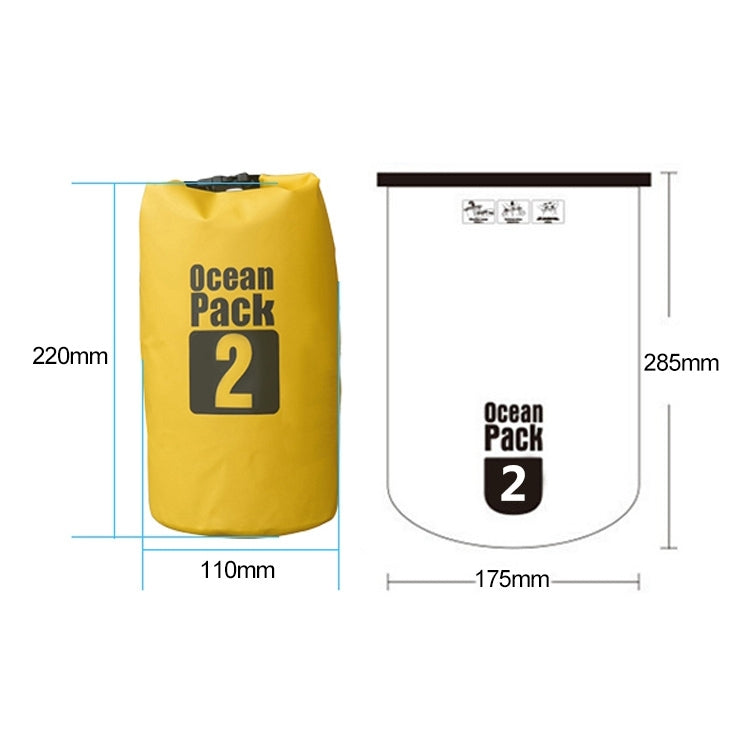 Outdoor Waterproof Bag Dry Sack PVC Barrel Bag, Capacity: 2L, Capacity: 2L (Yellow), Capacity: 2L (Dark Blue), Capacity: 2L (Orange), Capacity: 2L (Green)