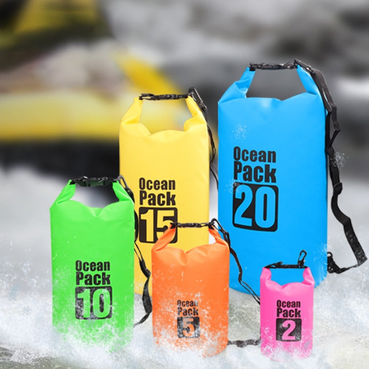 Outdoor Waterproof Bag Dry Sack PVC Barrel Bag, Capacity: 2L, Capacity: 2L (Yellow), Capacity: 2L (Dark Blue), Capacity: 2L (Orange), Capacity: 2L (Green)