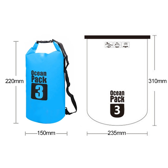 Outdoor Waterproof Single Shoulder Bag Dry Sack PVC Barrel Bag, Capacity: 3L, Capacity: 3L (Orange), Capacity: 3L (Pink), Capacity: 3L (Green), Capacity: 3L (Sky Blue), Capacity: 3L (Yellow), Capacity: 3L (Black), Capacity: 3L (Dark Blue)