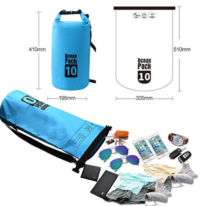 Outdoor Waterproof Single Shoulder Bag Dry Sack PVC Barrel Bag, Capacity: 10L, Capacity: 10L (Pink), Capacity: 10L (Green), Capacity: 10L (Sky Blue), Capacity: 10L (Yellow), Capacity: 10L (Black), Capacity: 10L (Dark Blue), Capacity: 10L (Orange)
