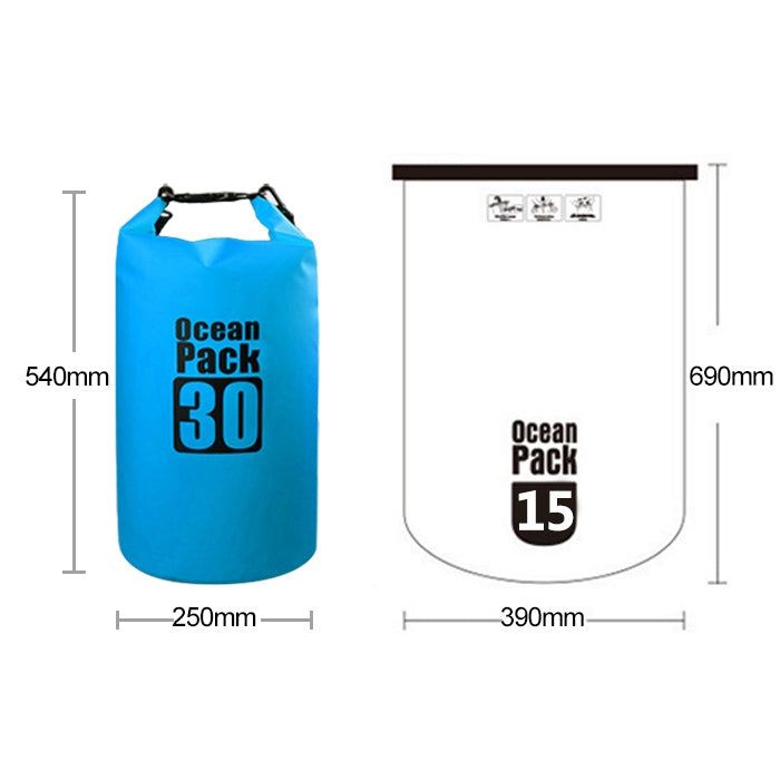 Outdoor Waterproof Double Shoulder Bag Dry Sack PVC Barrel Bag, Capacity: 30L, Capacity: 30L (Dark Blue), Capacity: 30L (Orange), Capacity: 30L (Pink), Capacity: 30L (Green), Capacity: 30L (Sky Blue), Capacity: 30L (Yellow), Capacity: 30L (Black)