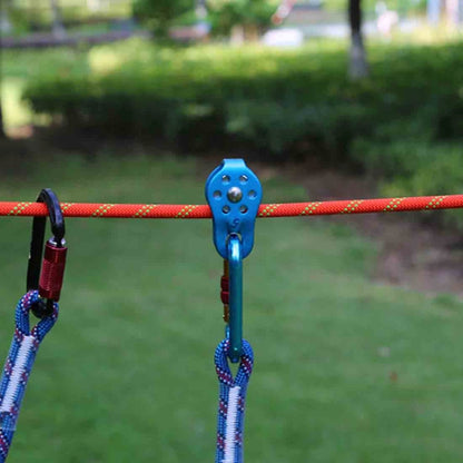 Single Fixed Pulley Mountaineering Rope Climbing Rappelling Survival Equipment