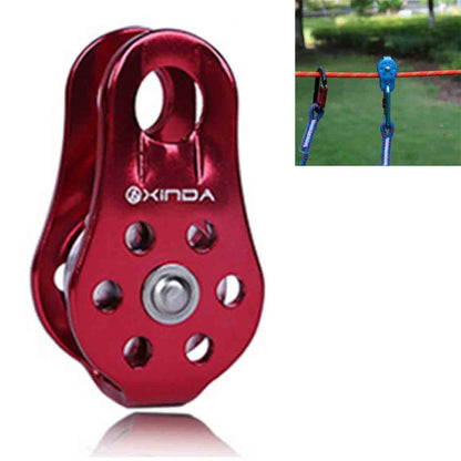Single Fixed Pulley Mountaineering Rope Climbing Rappelling Survival Equipment