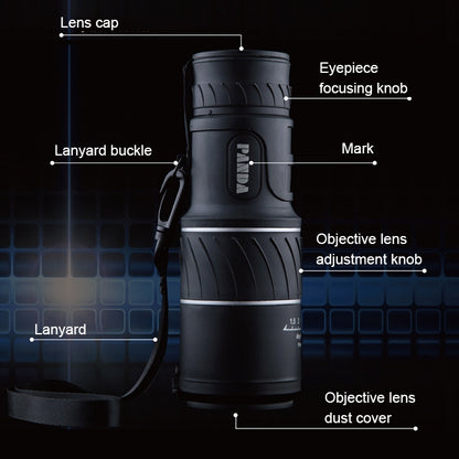 40x60 12X Pocket High Times High Definition Night Vision Focusing Monocular Telescope, 40x60 12X