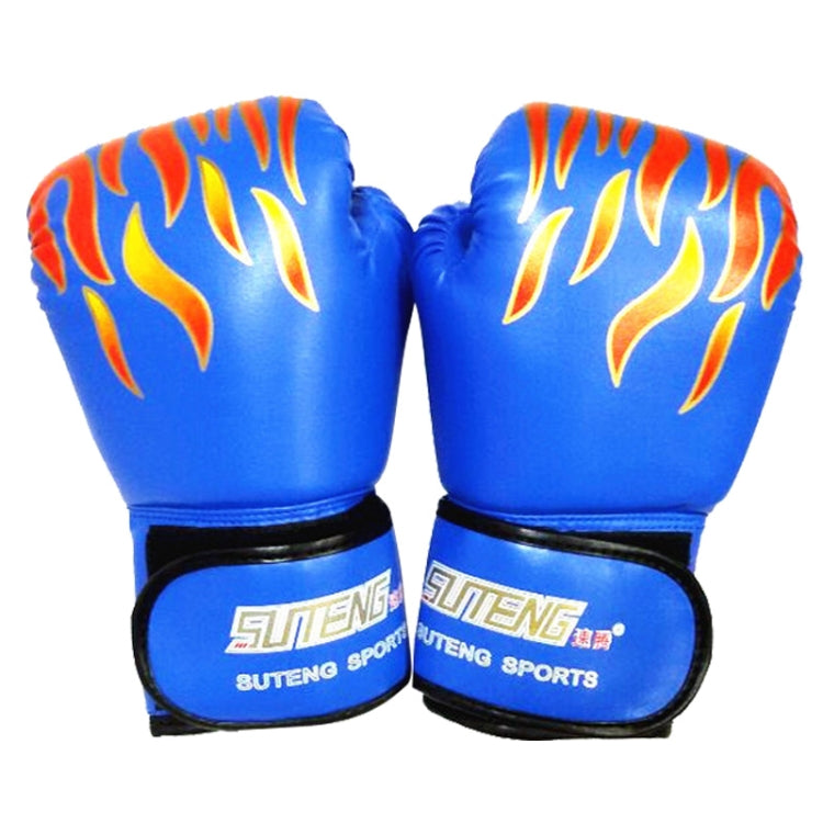 SUTENG Flame Pattern PU Leather Fitness Boxing Gloves for Adults, Flame Red, Flame White, Flame Blue, Flame Black
