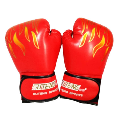 SUTENG Flame Pattern PU Leather Fitness Boxing Gloves for Adults, Flame Red, Flame White, Flame Blue, Flame Black