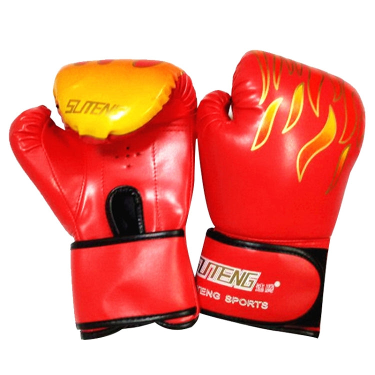 SUTENG Flame Pattern PU Leather Fitness Boxing Gloves for Adults, Flame Red, Flame White, Flame Blue, Flame Black