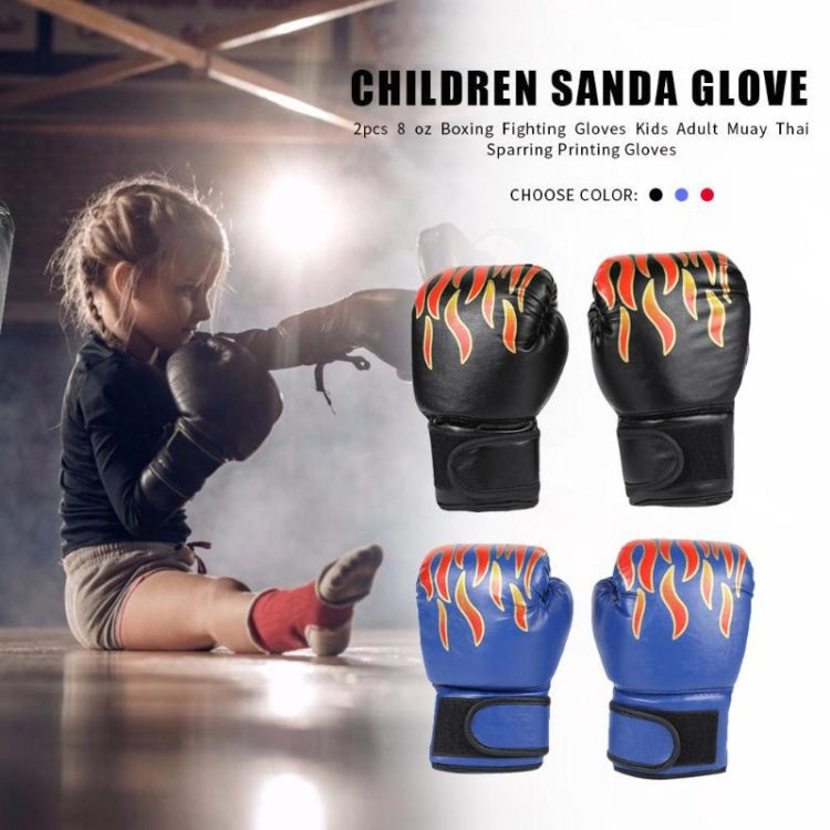 SUTENG Flame Pattern PU Leather Fitness Boxing Gloves for Adults, Flame Red, Flame White, Flame Blue, Flame Black