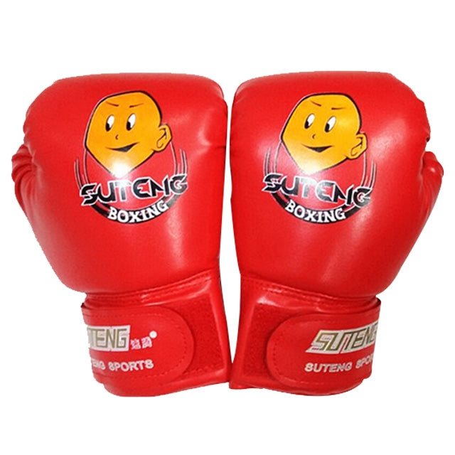 SUTENG Cartoon PU Leather Fitness Boxing Gloves for Children, Cartoon Dark Blue, Cartoon Blue, Cartoon Red, Cartoon White, Cartoon White + Baby Blue, Cartoon Black