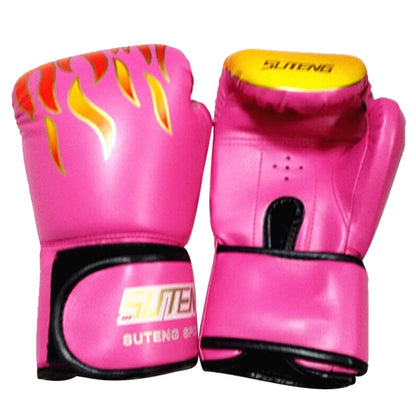 SUTENG Flame Pattern PU Leather Fitness Boxing Gloves for Adults, Flame Pink, Flame Yellow, Flame Green