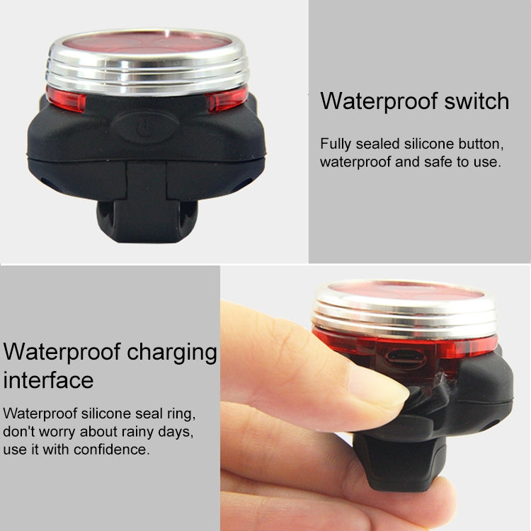 COB Lamp Bead 160LM USB Charging Four-speed Waterproof Bicycle Headlight / Taillight Set,  Red Light 650MA, Red Light