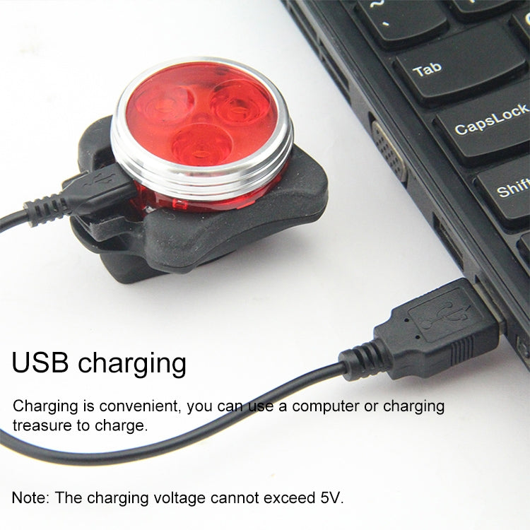 COB Lamp Bead 160LM USB Charging Four-speed Waterproof Bicycle Headlight / Taillight Set,  Red Light 650MA, Red Light