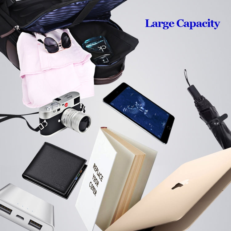 Bopai 751-007291 Business Anti-theft Waterproof Large Capacity Double Shoulder Bag,with USB Charging Port, Size: 34x19x43.5cm, 751-007291