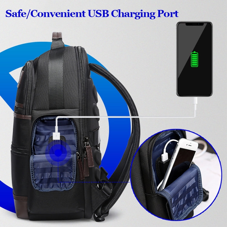Bopai 751-007291 Business Anti-theft Waterproof Large Capacity Double Shoulder Bag,with USB Charging Port, Size: 34x19x43.5cm, 751-007291