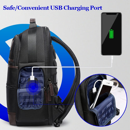 Bopai 751-007291 Business Anti-theft Waterproof Large Capacity Double Shoulder Bag,with USB Charging Port, Size: 34x19x43.5cm, 751-007291