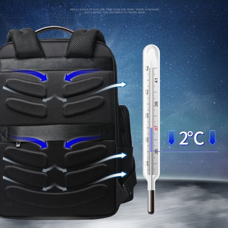 Bopai 751-007291 Business Anti-theft Waterproof Large Capacity Double Shoulder Bag,with USB Charging Port, Size: 34x19x43.5cm, 751-007291