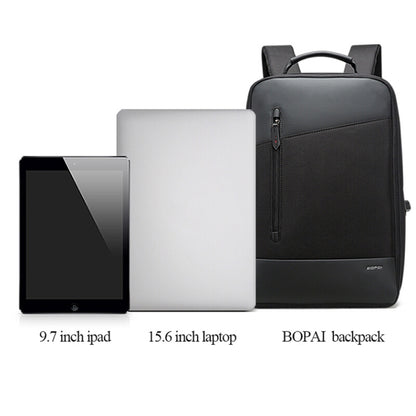 Bopai 851-009911 Business Anti-theft Waterproof Large Capacity Double Shoulder Bag,with USB Charging Port, Size: 30.5x13x45cm, 851-009911