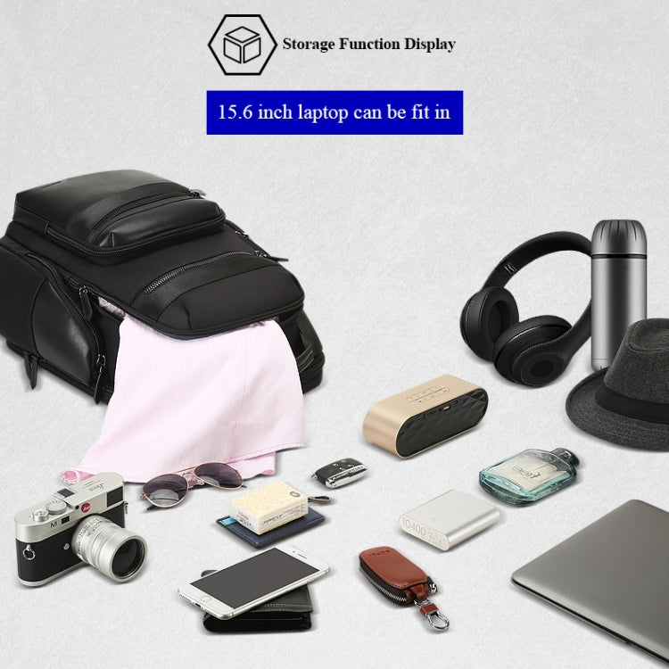 Bopai 851-014211 Business Anti-theft Waterproof Three-layer Large Capacity Double Shoulder Bag,with USB Charging Port, Size: 35.5x24x45cm, 851-014211