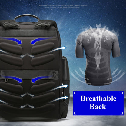 Bopai 851-014211 Business Anti-theft Waterproof Three-layer Large Capacity Double Shoulder Bag,with USB Charging Port, Size: 35.5x24x45cm, 851-014211